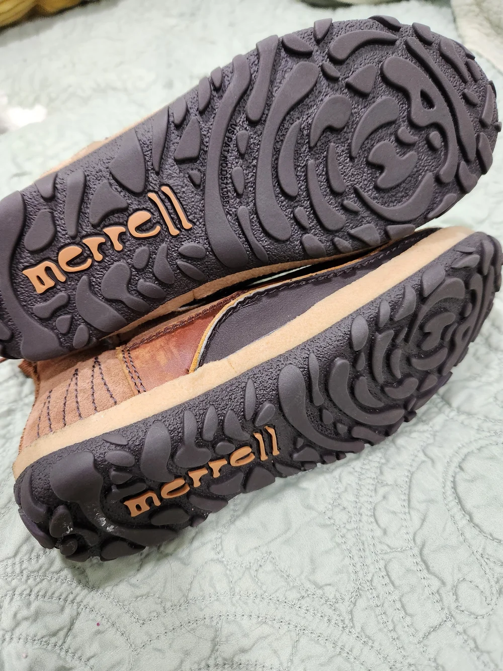 Merrell Women's Brown Leather Fur-Trim Waterproof Winter Ankle Boots